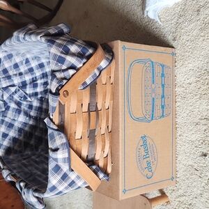 Vintage Longaberger J.W. Cake basket with liner, insert, napkin, and box